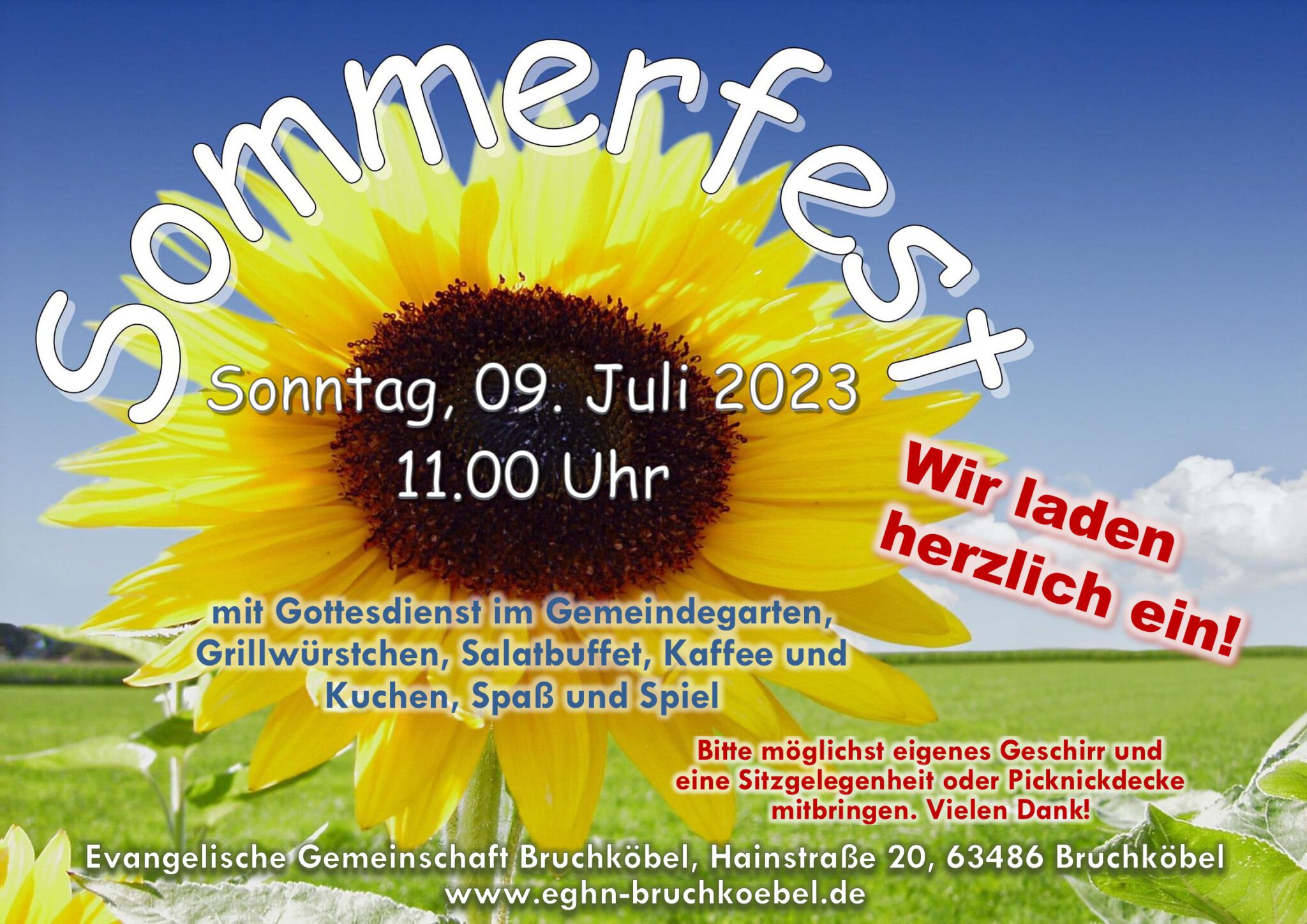 Herzliche Einladung zum Sommerfest Evangelische Gemeinschaft Bruchköbel